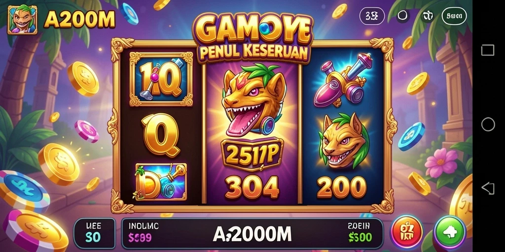 Tampilan menarik dari gameplay A200M yang penuh warna.