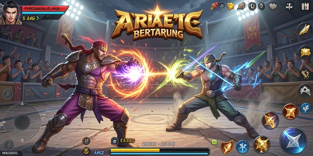 Tampilan pertarungan yang mendebarkan dari gameplay AA62.