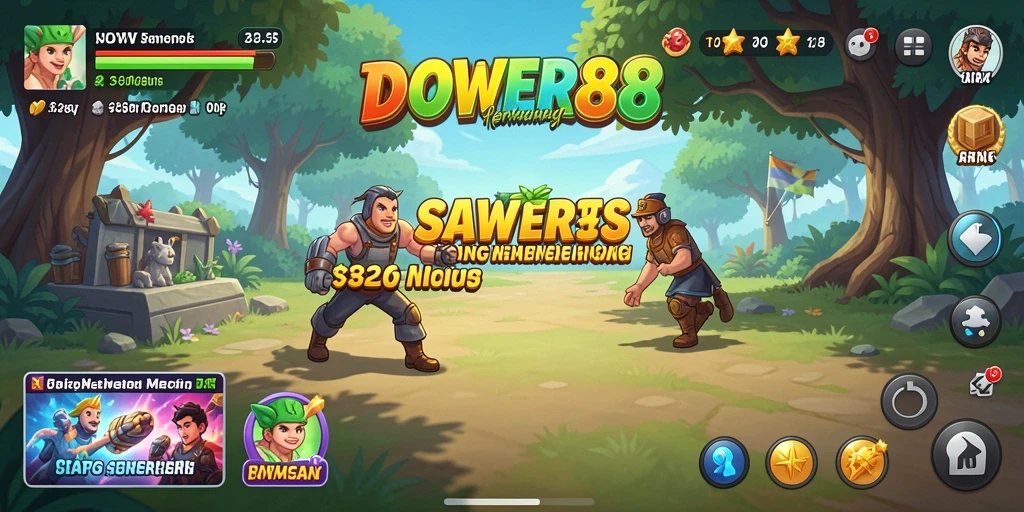 Tampilan gameplay DOWER88 yang menarik dan penuh warna.