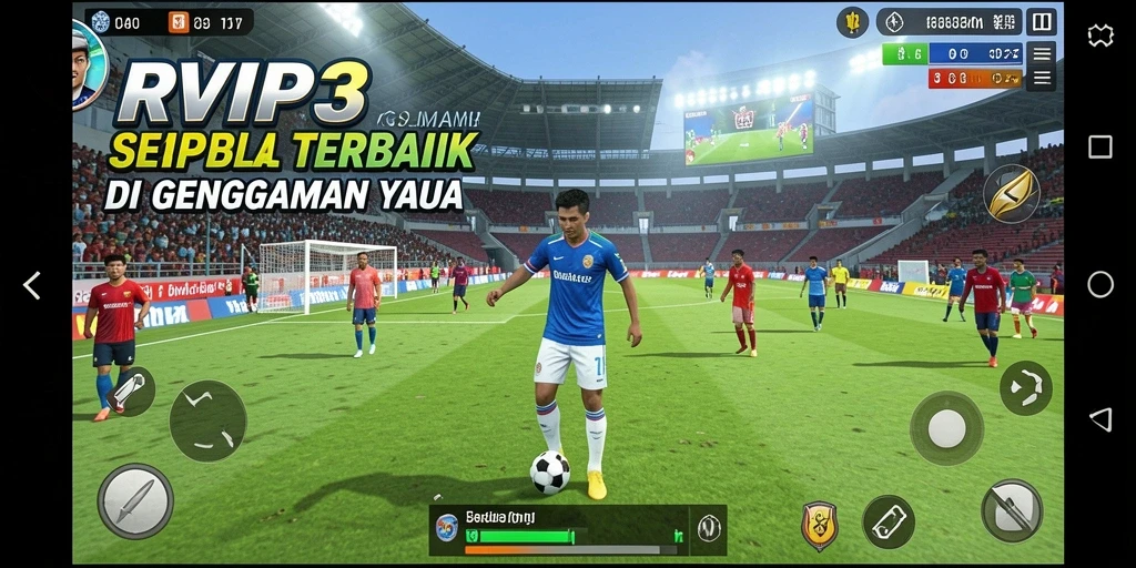 Tampilkan momen menegangkan dari pertandingan sepak bola di RVIP3.