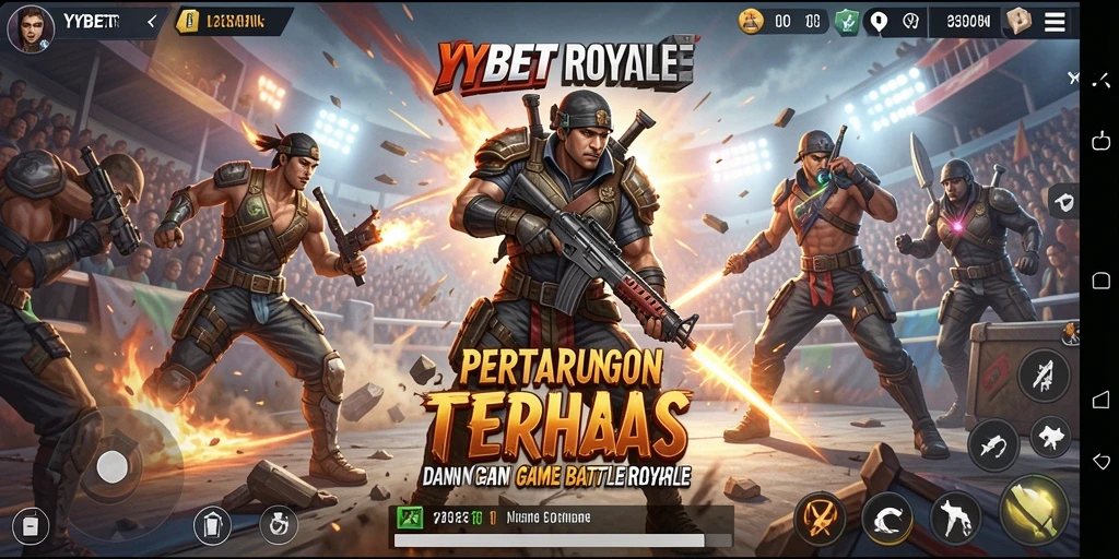 Menampilkan aksi seru dalam pertarungan Battle Royale di YYBET.
